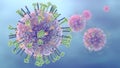 Flu or Influenza viruses, medically 3D illustration