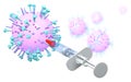 Flu or Influenza vaccination, medically 3D illustration