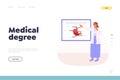 Medical degree concept of landing page with female anatomy professor give lecture in university