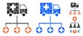 Medical Delivery Structure Mosaic Icon of Spheric Items
