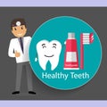 Medical dental background design. Dentist with teeth. Vector ill Royalty Free Stock Photo