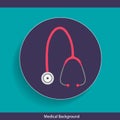 Medical dental background design with stethoscope. Vector illustration Royalty Free Stock Photo