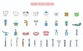 Medical Dental care and tooth Vector Icon Set Royalty Free Stock Photo