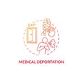 Medical deportation red concept icon Royalty Free Stock Photo