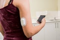 Medical device for glucose check. Continuous glucose monitoring pod. Royalty Free Stock Photo