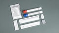 Medical Diagnostic Test Kit Components on Gray Background Royalty Free Stock Photo