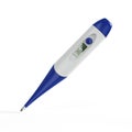 Medical digital thermometer made of whithe and blue plastic . Isolated render