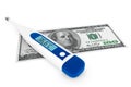 Medical digital thermometer with money Royalty Free Stock Photo