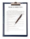 Medical directive document Royalty Free Stock Photo