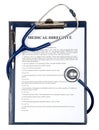 Medical directive document with stethoscope
