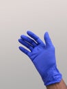Medical Disposable Blue Nitrile Gloves On Hand Royalty Free Stock Photo