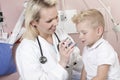 Medical doctor applying oxygen treatment on a Royalty Free Stock Photo