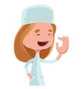 Medical doctor assistant illustration cartoon character