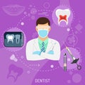 Medical Doctor Dentist Square Banner Royalty Free Stock Photo