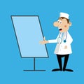 A medical doctor, flipchart