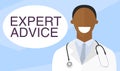 Medical doctor gives expert advice. Flat design