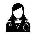 Medical doctor icon on white background. flat style. doctor icon for your web site design, logo, app, UI. female health care Royalty Free Stock Photo