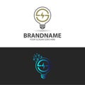 Light bulb creative idea technology logo design inspiration Royalty Free Stock Photo