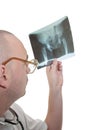 Medical doctor look in on a x-ray image Royalty Free Stock Photo