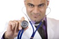 Medical doctor makes examination with stethoscope