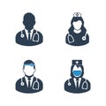 Medical Doctor, Nurse, Surgeon icon Set. Royalty Free Stock Photo