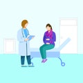 Medical Doctor with pregnant patient, Doctor with pregnant woman during a medical consultation in gynecological office, Medical Do