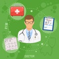 Medical doctor square banner Royalty Free Stock Photo