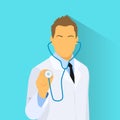 Medical Doctor with Stethoscope Profile Icon Male Royalty Free Stock Photo