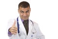 Medical doctor with stethscope express happiness Royalty Free Stock Photo