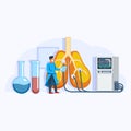 Medical doctor testing patients lungs illustration concept, Lung health checkup with medical tests, Pulmonology healthcare, Pulmon