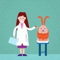 Medical Doctor Veterinarian Cure Rabbit