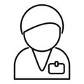 Medical doctor wearing id badge icon outline style Royalty Free Stock Photo