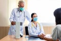 Medical doctor woman and team held the hand and consoled Royalty Free Stock Photo