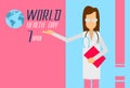 Medical Doctor Woman World Healthy Day April Holiday Banner