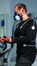 Medical doctors in sports science lab measuring performance cardiorespiratory Royalty Free Stock Photo
