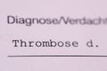 medical document in German DIAGNOSIS OF THROMBOSIS, atherosclerosis, heart failure, vascular and heart aneurysms, clotting factor