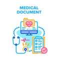 Medical Document Vector Concept Color Illustration