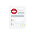 Medical document which indicates good health, vector illustration