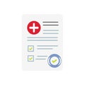 Medical document which indicates good health, vector illustration