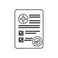 Medical document which indicates good health, vector illustration
