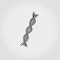 Medical doodle objects. Simple hand drawn dna molecule. Vector illustration.