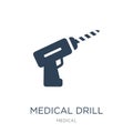 medical drill icon in trendy design style. medical drill icon isolated on white background. medical drill vector icon simple and Royalty Free Stock Photo