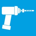 Medical drill icon white