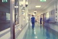 Medical drip in hospital corridor