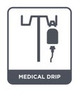 medical drip icon in trendy design style. medical drip icon isolated on white background. medical drip vector icon simple and