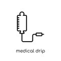 medical drip icon. Trendy modern flat linear vector medical drip