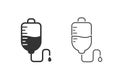 Medical drop counter vector line icon set in flat