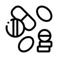 Medical Drug Pill Icon Vector Outline Illustration