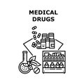 Medical Drugs Vector Concept Black Illustration Royalty Free Stock Photo