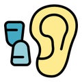 Medical earplugs icon vector flat